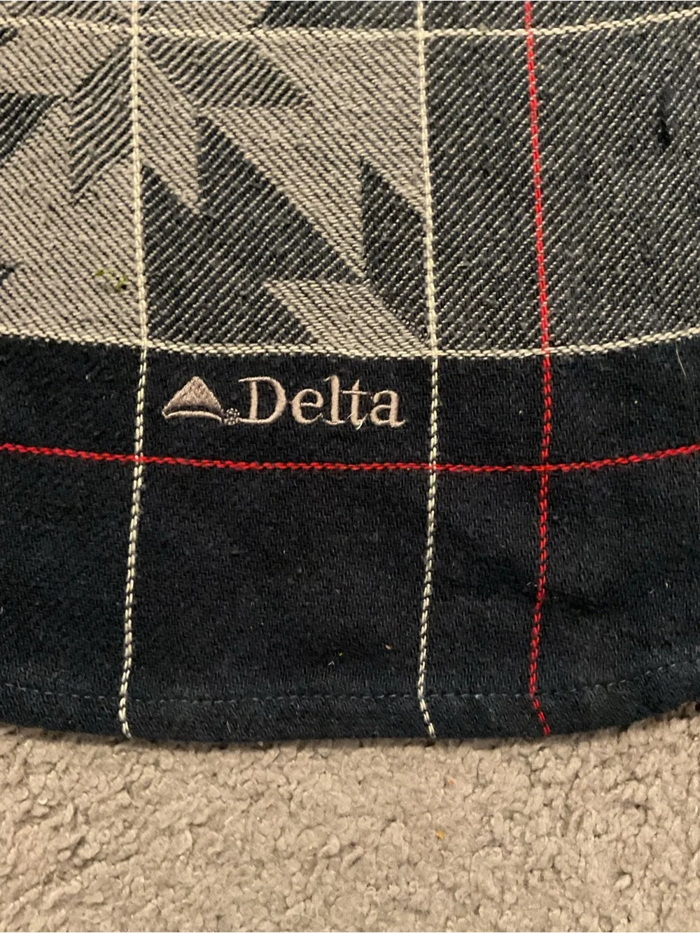 Vintage Delta Airlines Star Block Blue Knit Large Blanket 64” x 48”
